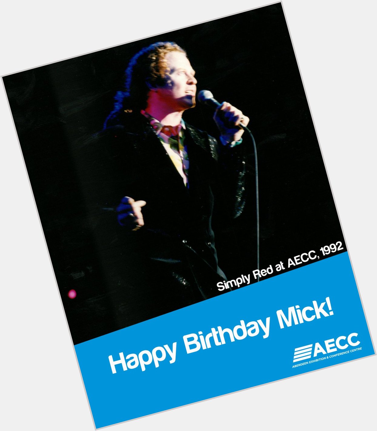 Happy Birthday Mick Hucknall ! Look forward to welcoming you to Aberdeen on 6th December! 