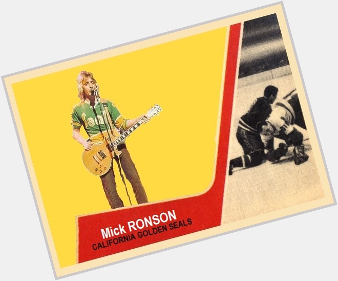 Happy birthday Mick Ronson. Been waiting an excuse to post a rock n roll legend in a California Golden Seals jersey: 