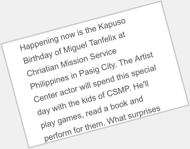 Such a great act! Advance happy birthday Miguelito 