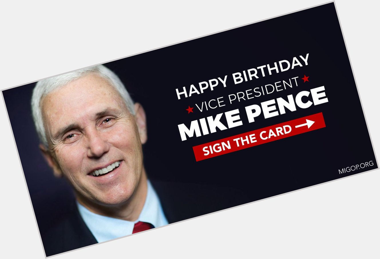 Happy Birthday, Mike Pence! Sign his card at  