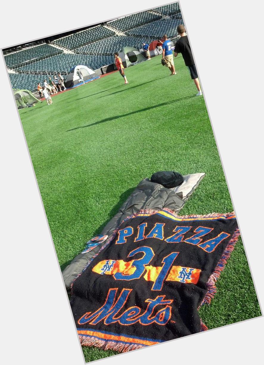 Happy Birthday Mike Piazza!  (My bed for the first ever sleepover on the outfield grass.) 