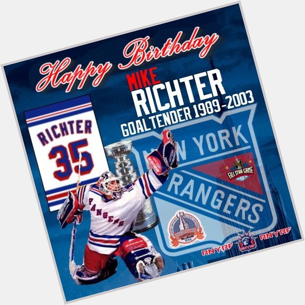 Happy Birthday to in the Rafters, New York Rangers Great Mike Richter! 