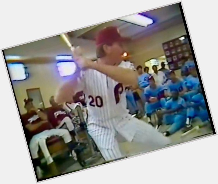 Happy birthday to Mike Schmidt, seen here about to pummel his unsuspecting teammates with a baseball bat 