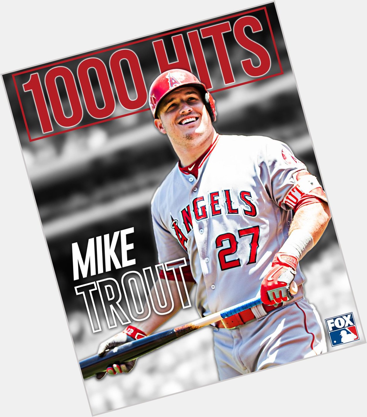 A happy birthday, indeed! 

Mike Trout gets his 1,000th career hit! 