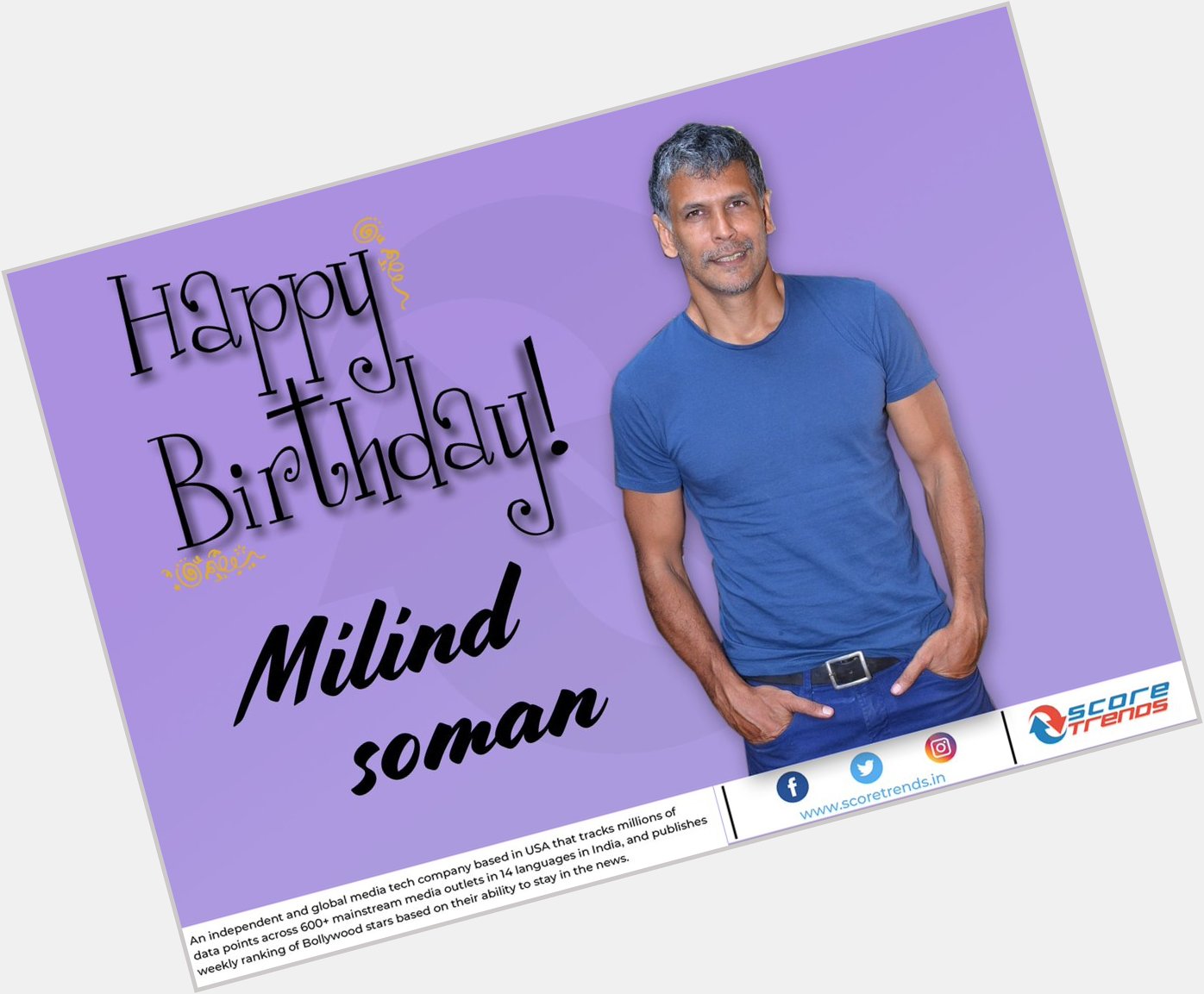 Score Trends wishes Milind Soman a Happy Birthday!! 