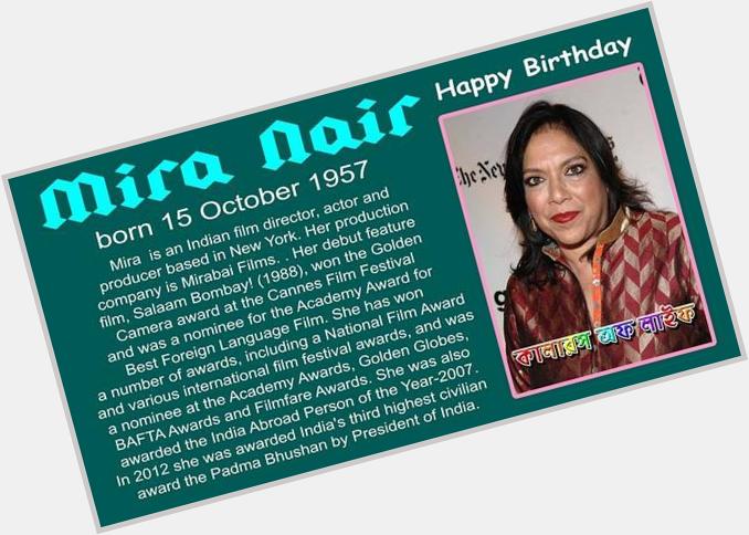 Happy Birthday : Mira Nair 