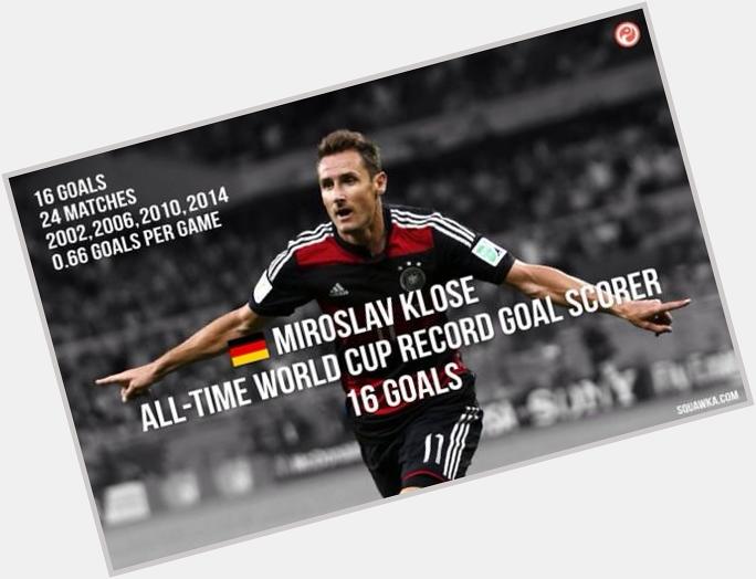 Happy 37th birthday to the top goalscorer in FIFA World Cup history, Lazio\s Miroslav Klose! 