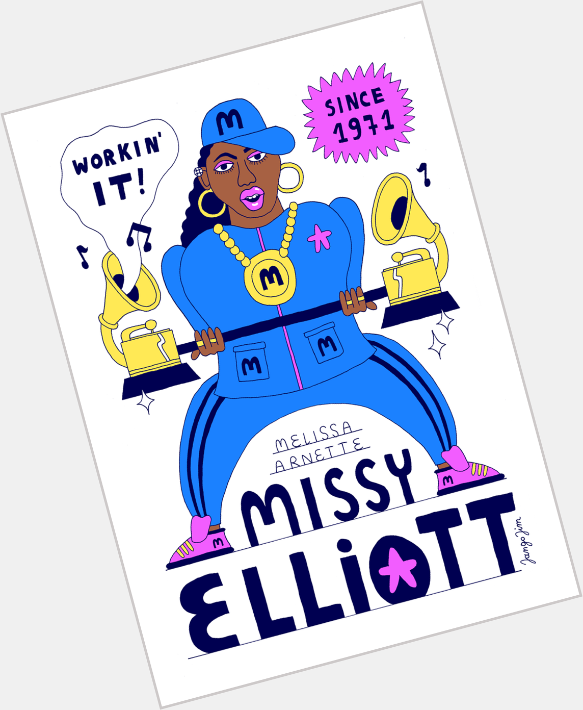 Already posted it, but here\s my Missy Elliott tribute illustration. Happy awesome Birthday, !! 