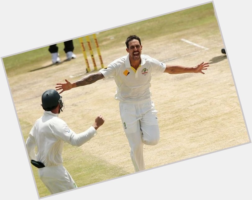 Nothing moves faster than ball from his hand
Batsman nightmare 
Happy birthday Mitchell Johnson 
