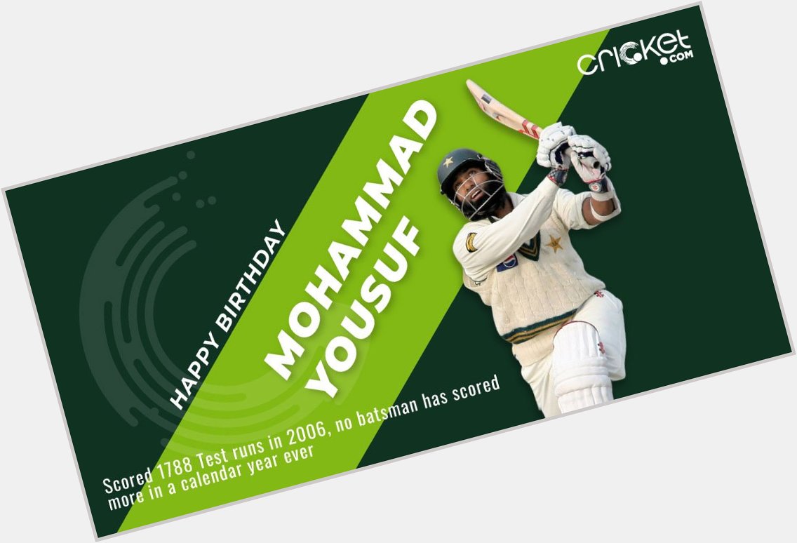 One of the finest batsmen of the 21st century was born Happy Birthday, Mohammad Yousuf! 