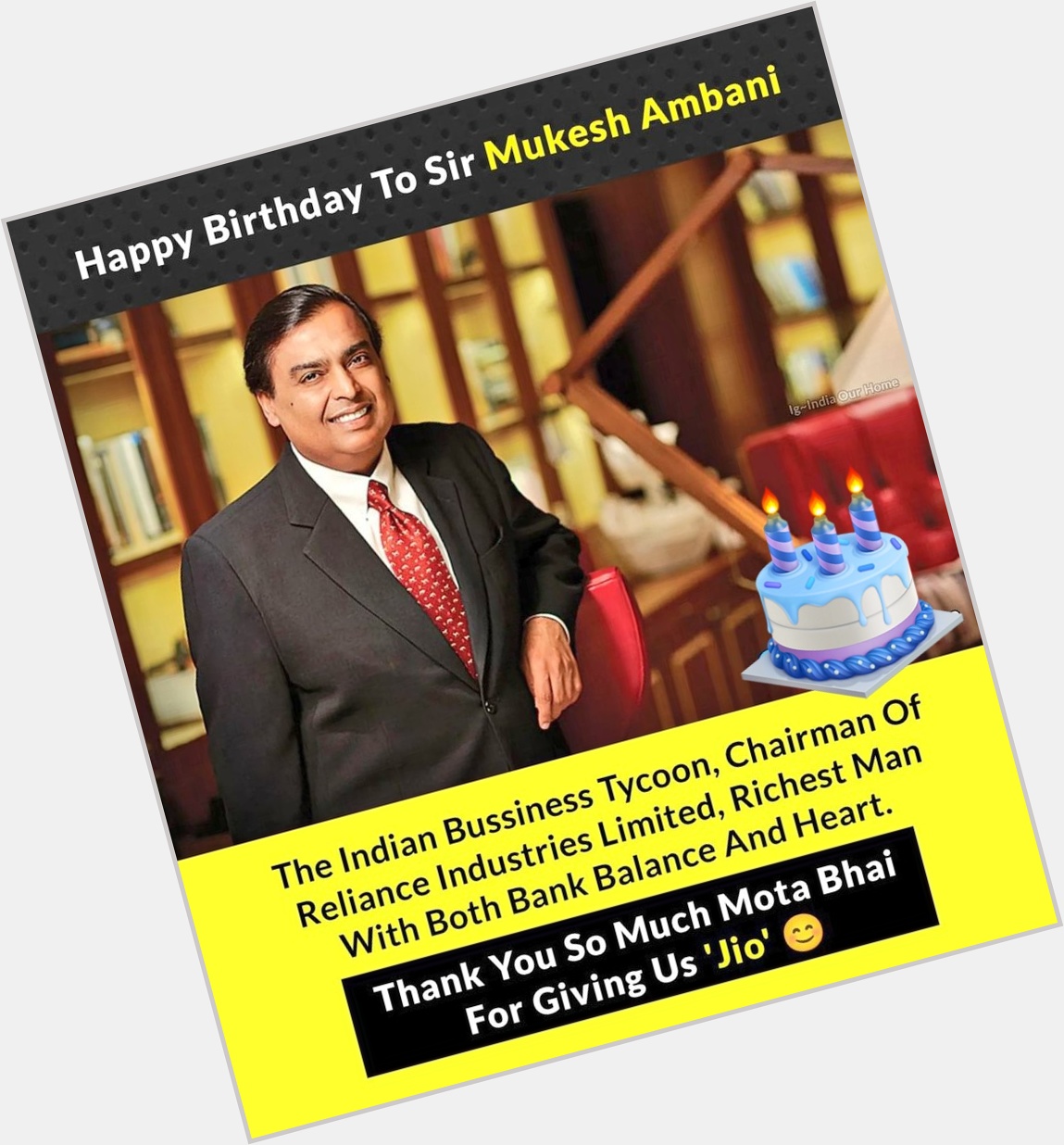 Happy birthday Mukesh ambani Ji 