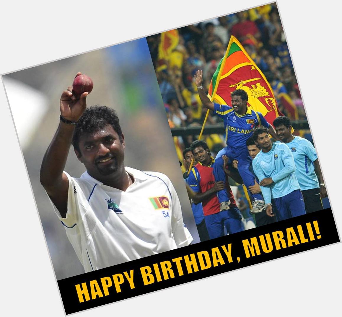 Happy birthday, Muttiah Muralitharan! 
The former Sri Lanka Cricket spin wizard turns 43 today. 