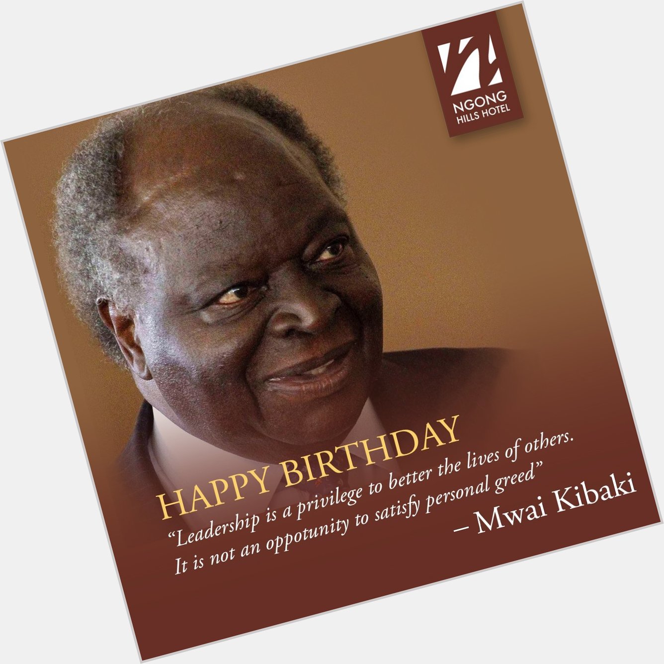 Happy 88th Birthday to Mzee \"Mwai Kibaki\". May you live long. 