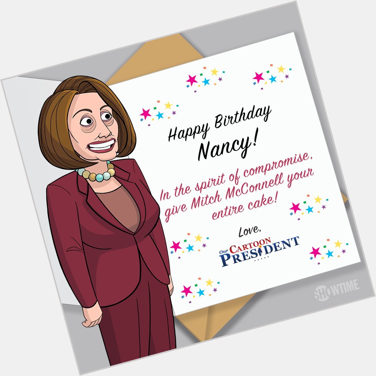 Happy birthday to reluctant line of defense Cartoon Nancy Pelosi! 