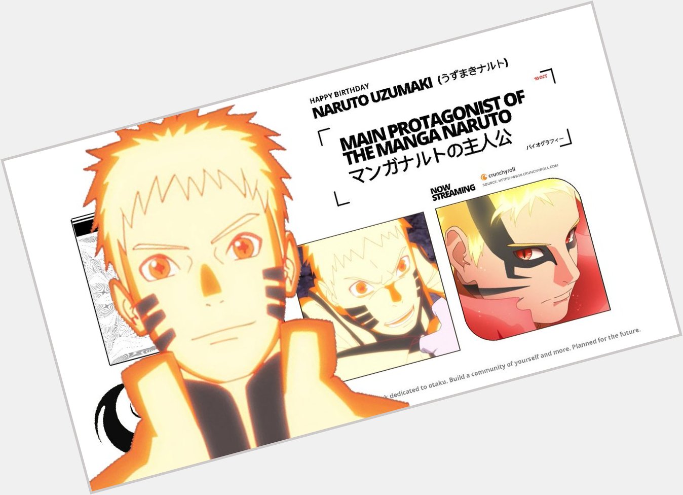 (10/10) Today is Naruto Uzumaki birthday!   . Happy birthday to the greatest ninja!  