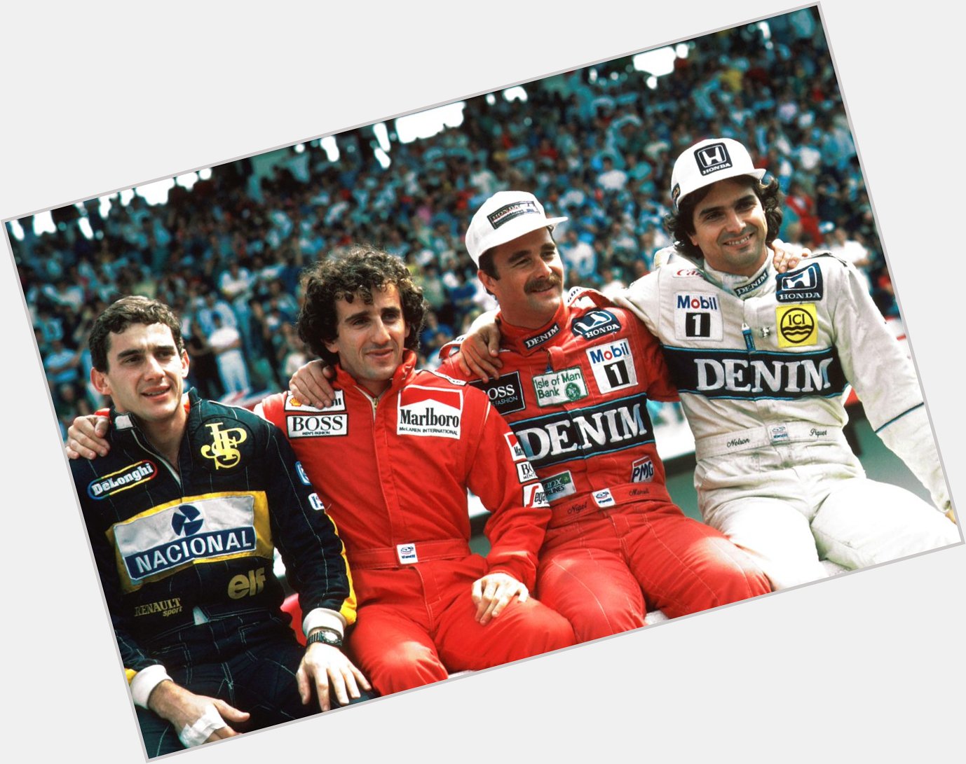  Happy Birthday to three-time champion Nelson Piquet seen here with his great rivals 