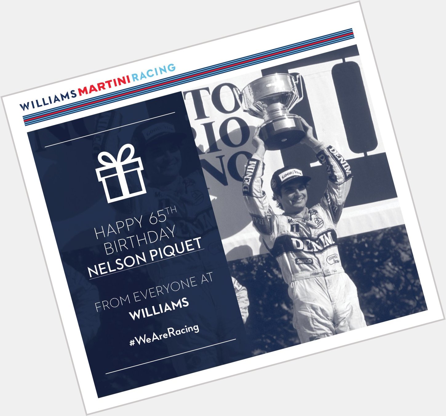 From all at Williams, we would like to wish a very big happy birthday to Nelson Piquet! 