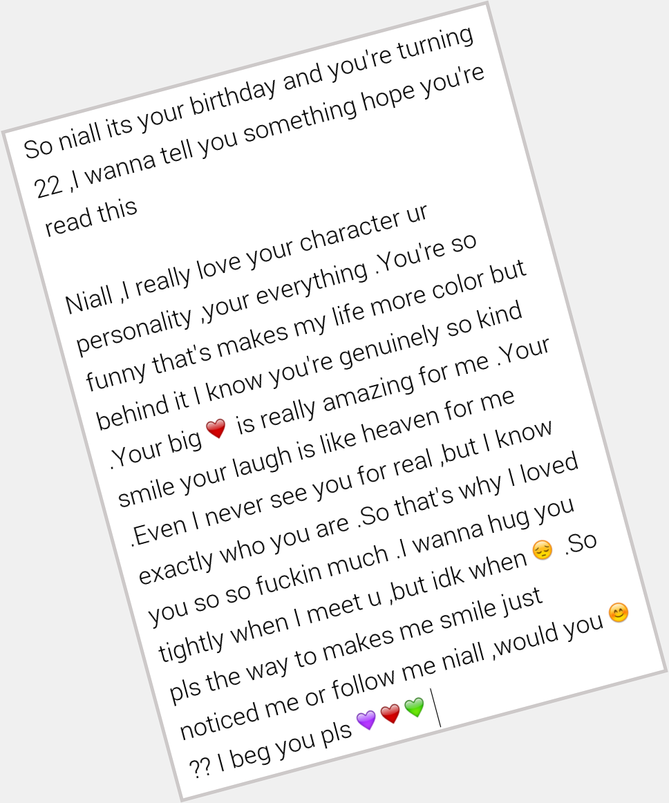 Happy Birthday Niall Horan ,,hope u see this and ilysfm    