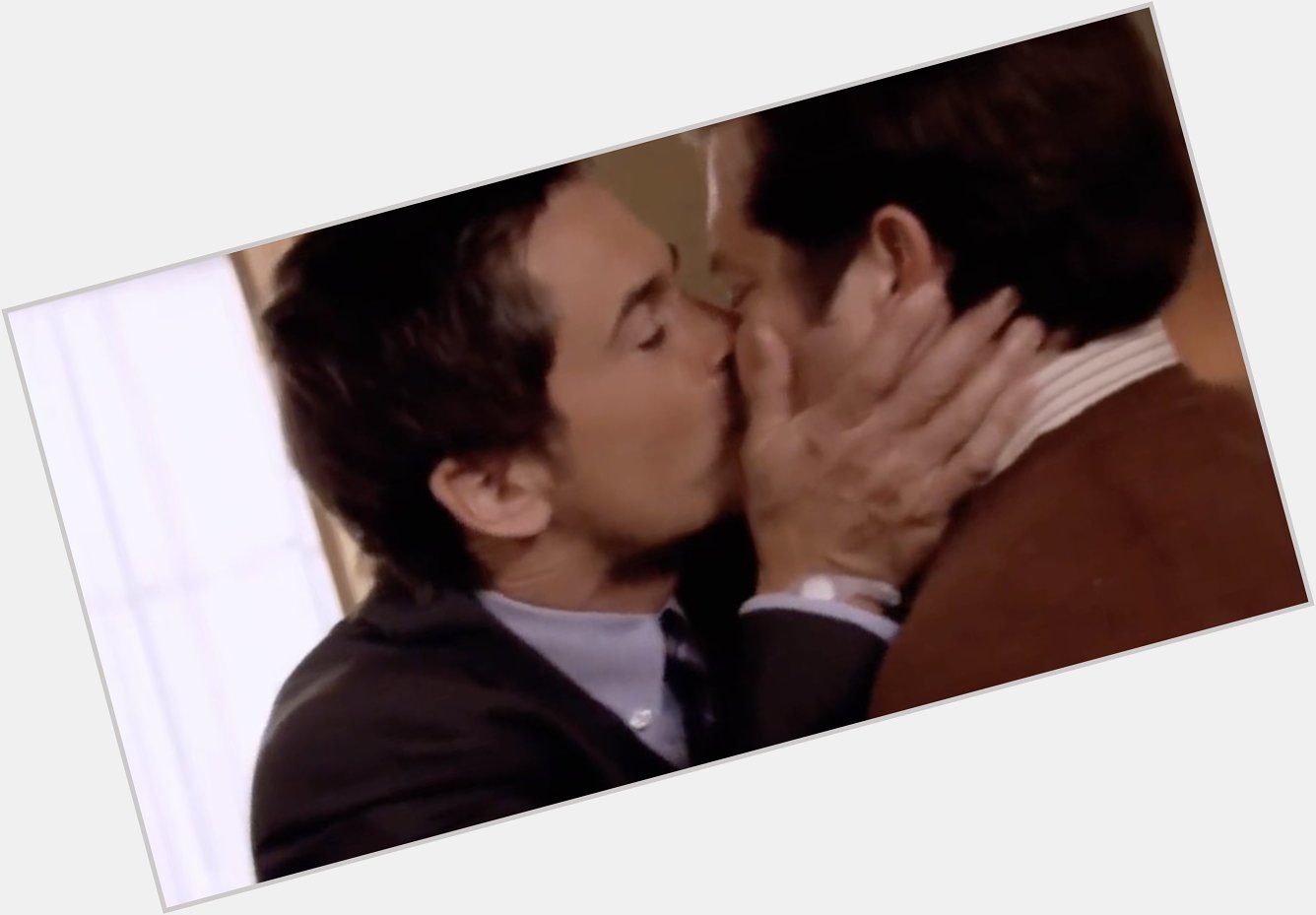 I truly forgot about that time Rob Lowe kissed Nick Offerman in Parks & Rec. Happy birthday, Ron. 