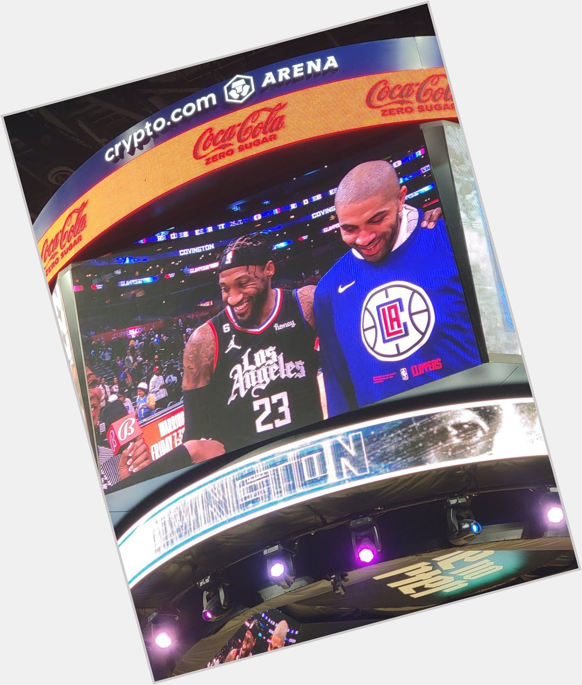 The two Clipper birthday boys tonight. Happy birthday Nicolas Batum and Robert Covington! 