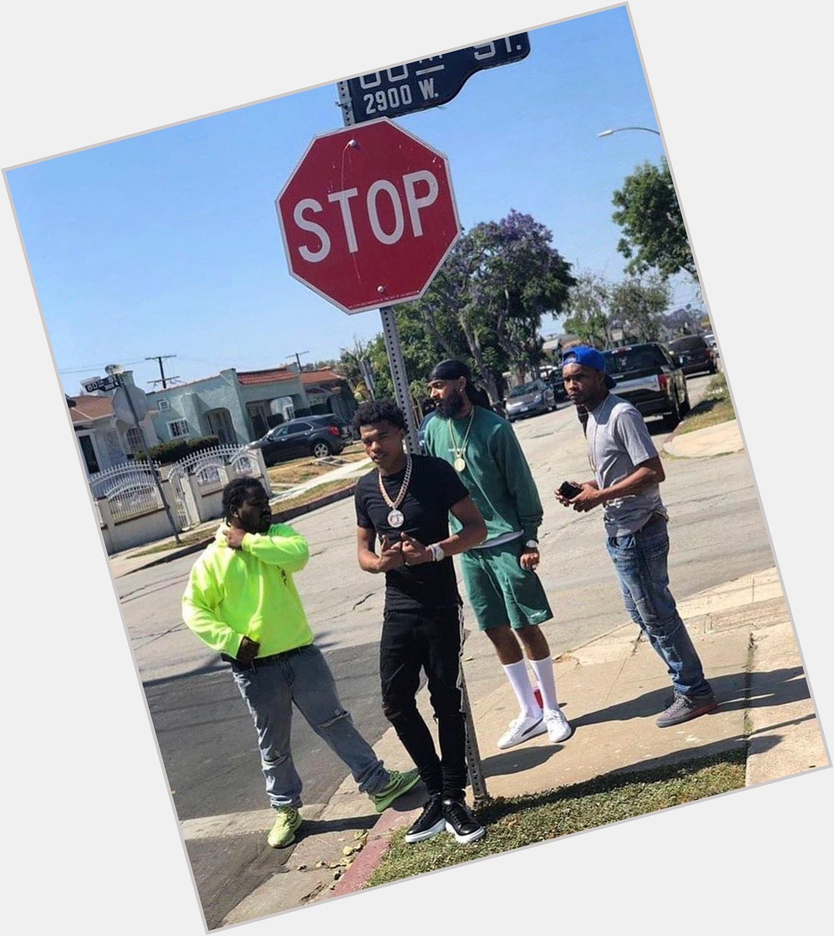 Lil Baby and Nipsey Hussle posted up on 60th street Happy Birthday Nipsey Hussle    