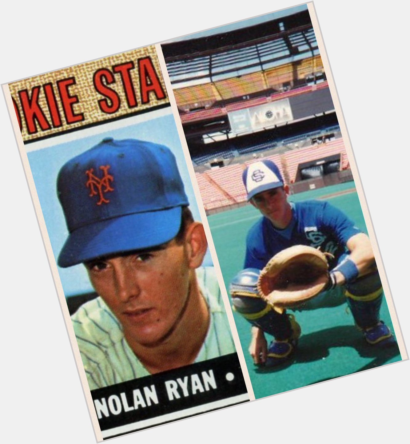 Rare pic of Nolan Ryan catching. Wait, being told that\s ME. Happy Birthday to the Ryan Express. 
