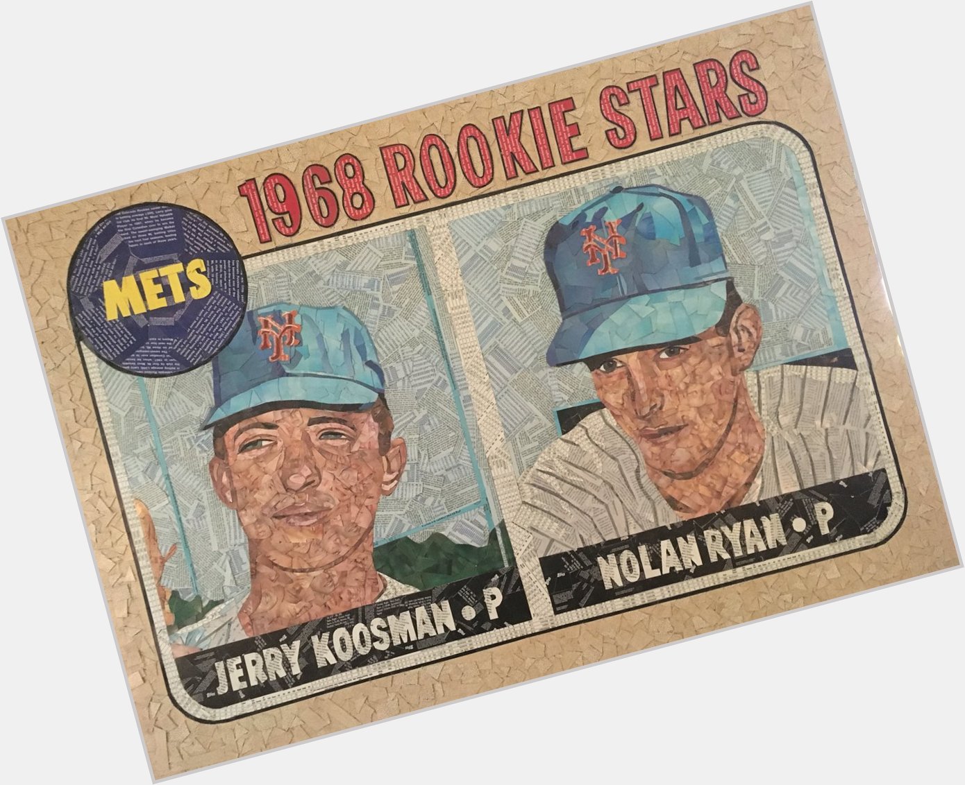 Happy 72nd Birthday to Nolan Ryan!  Here is Nolan s 1968 Topps RC, made from cut baseball cards. 