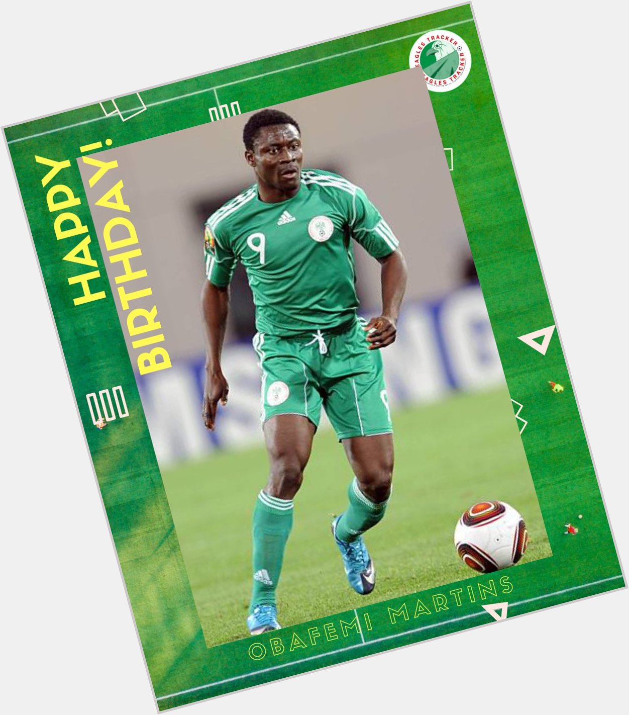  42 Caps  18 Goals

Happy Birthday to former Super Eagles forward, Obafemi Martins  . 
