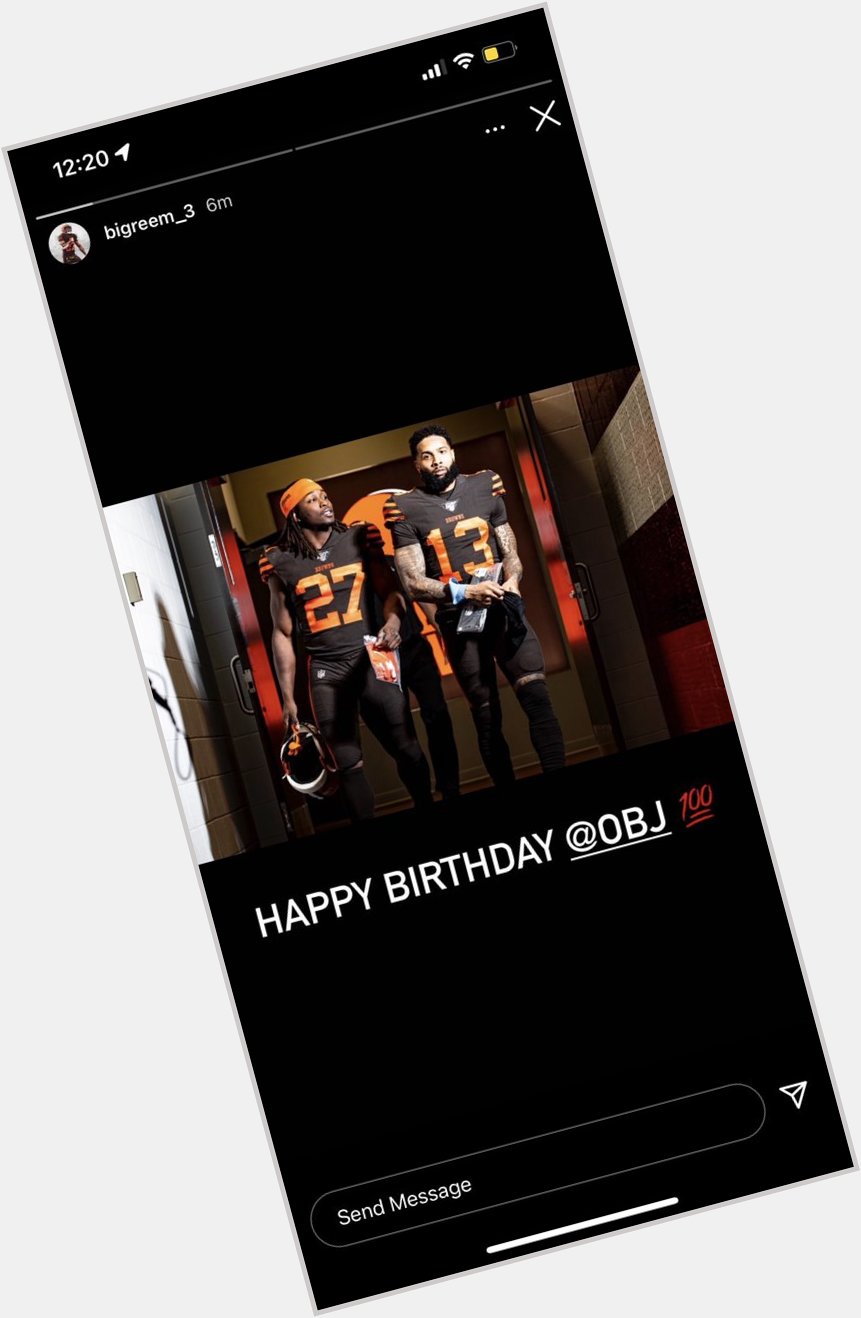  RB Kareem Hunt wishes his former teammate Odell Beckham Jr. a happy birthday on Instagram: 