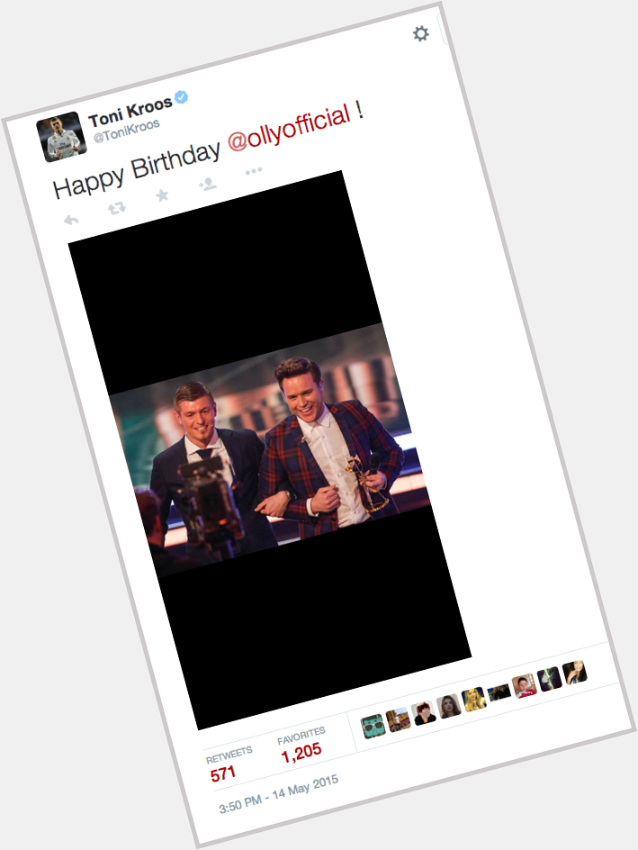 Slow day when the strangest thing that\s happened is Toni Kroos wishing Olly Murs happy birthday. Game\s gone mad! 