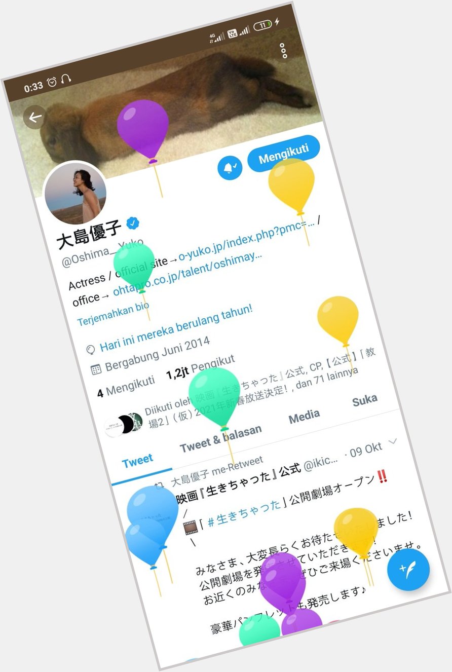  your message profiles have balloons, are you still afraid of balloons? Hihi

Happy birthday luv 