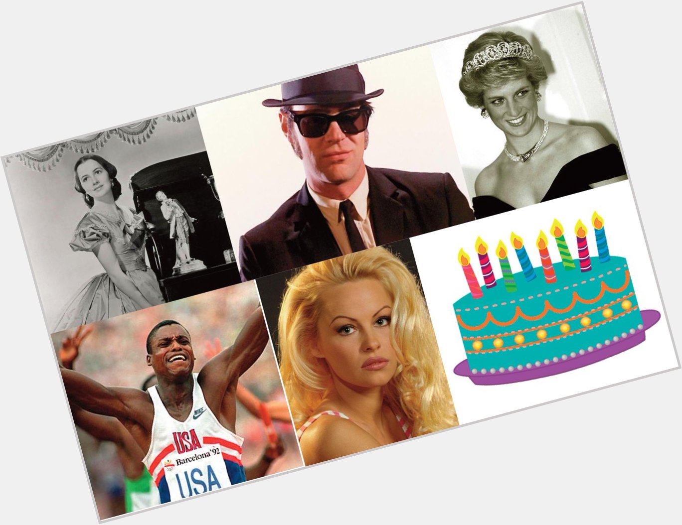 Happy Birthday to Olivia De Havilland, Dan Aykroyd, Princess Diana, Carl Lewis, and Pamela Anderson! 