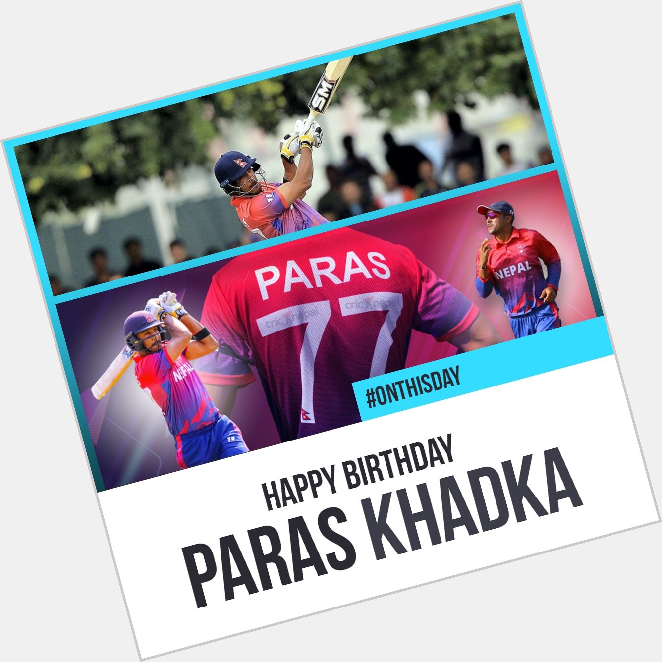  - Nepal\s cricketing Icon & former Skipper Paras Khadka turns 35 today.  Happy Birthday 77PK!! 