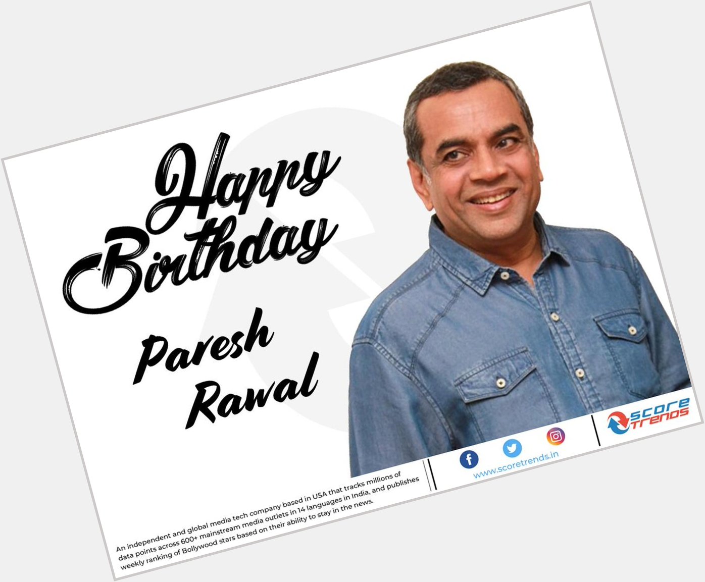 Score Trends wishes Paresh Rawal a Happy Birthday!! 
