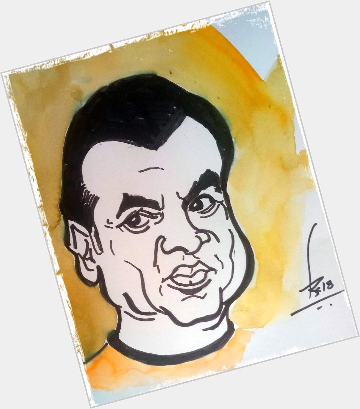 Caricature of my favourite actor
Paresh Rawal
Happy birthday Sir
Sketch pen and watercolor on A paper
20 min. 