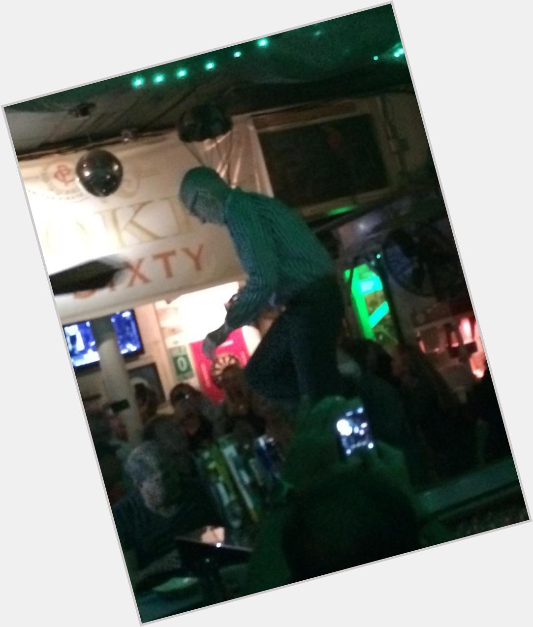Happy Birthday PC! dancing on the bar Green Parrot   