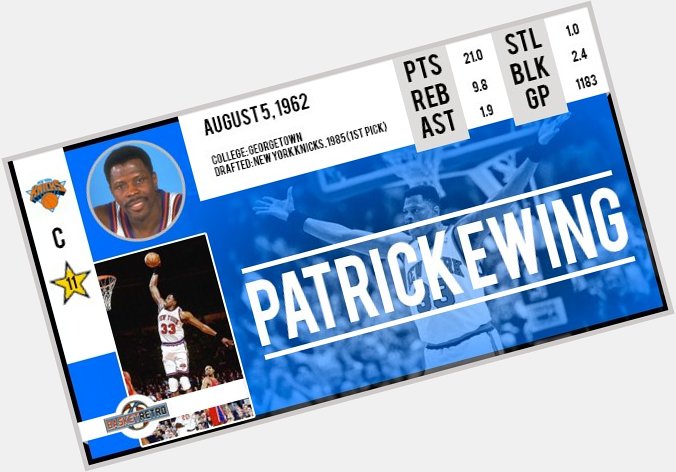 Happy birthday Patrick Ewing   
