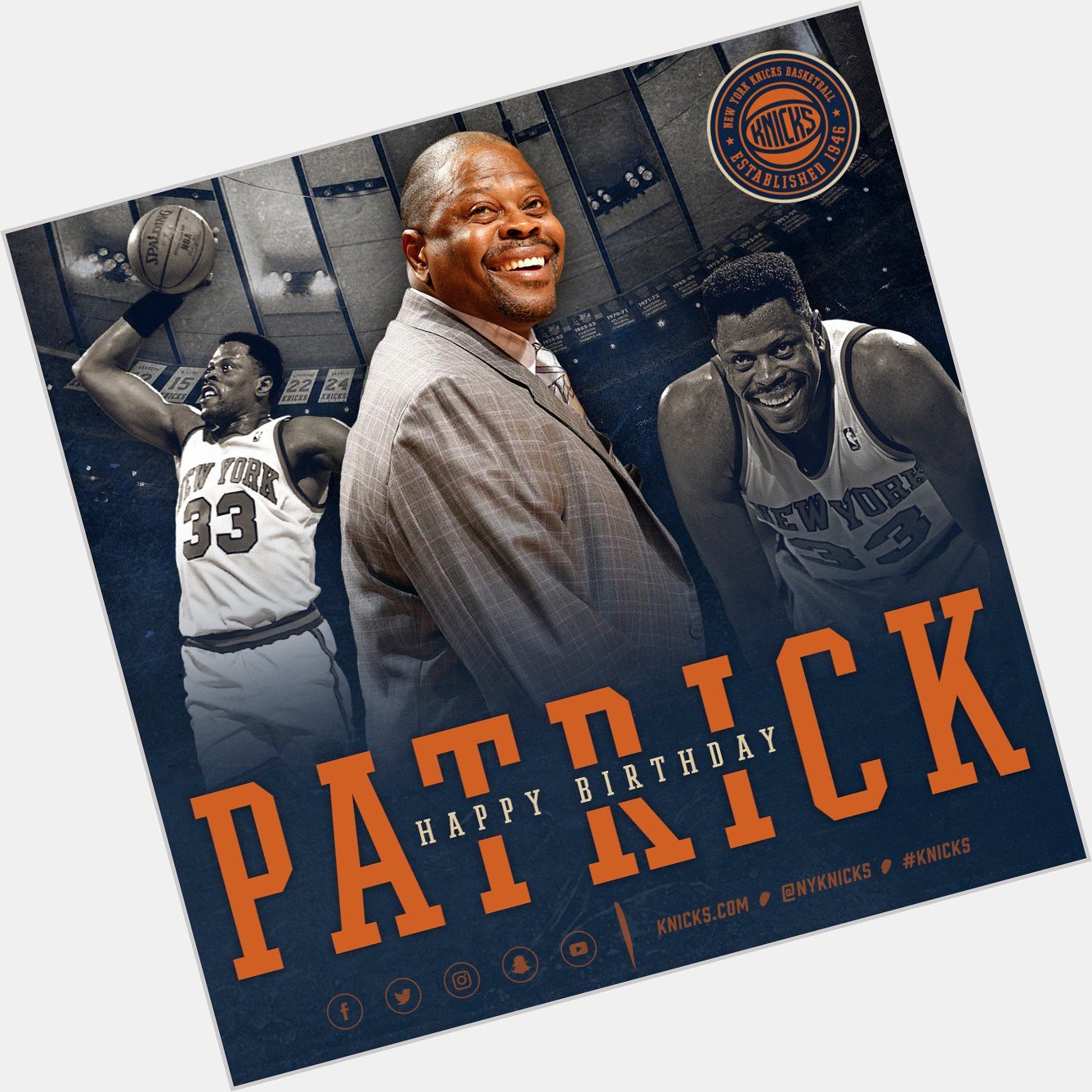 To wish legend Patrick Ewing a happy birthday! 
