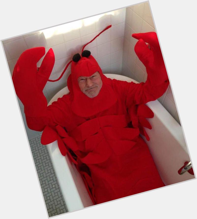 Happy 75th birthday to the legendary Patrick Stewart To celebrate, here he is dressed as a lobster 