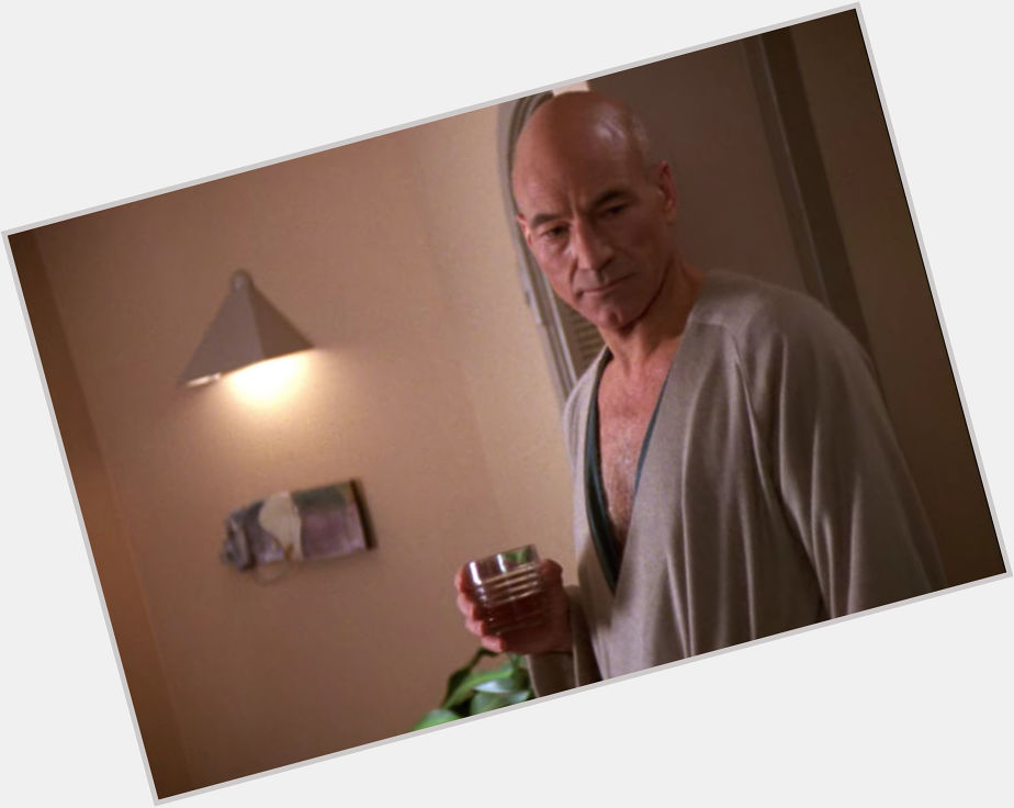 Happy birthday to sir patrick stewart who did not have to go so hard in the low v neck department in TNG 