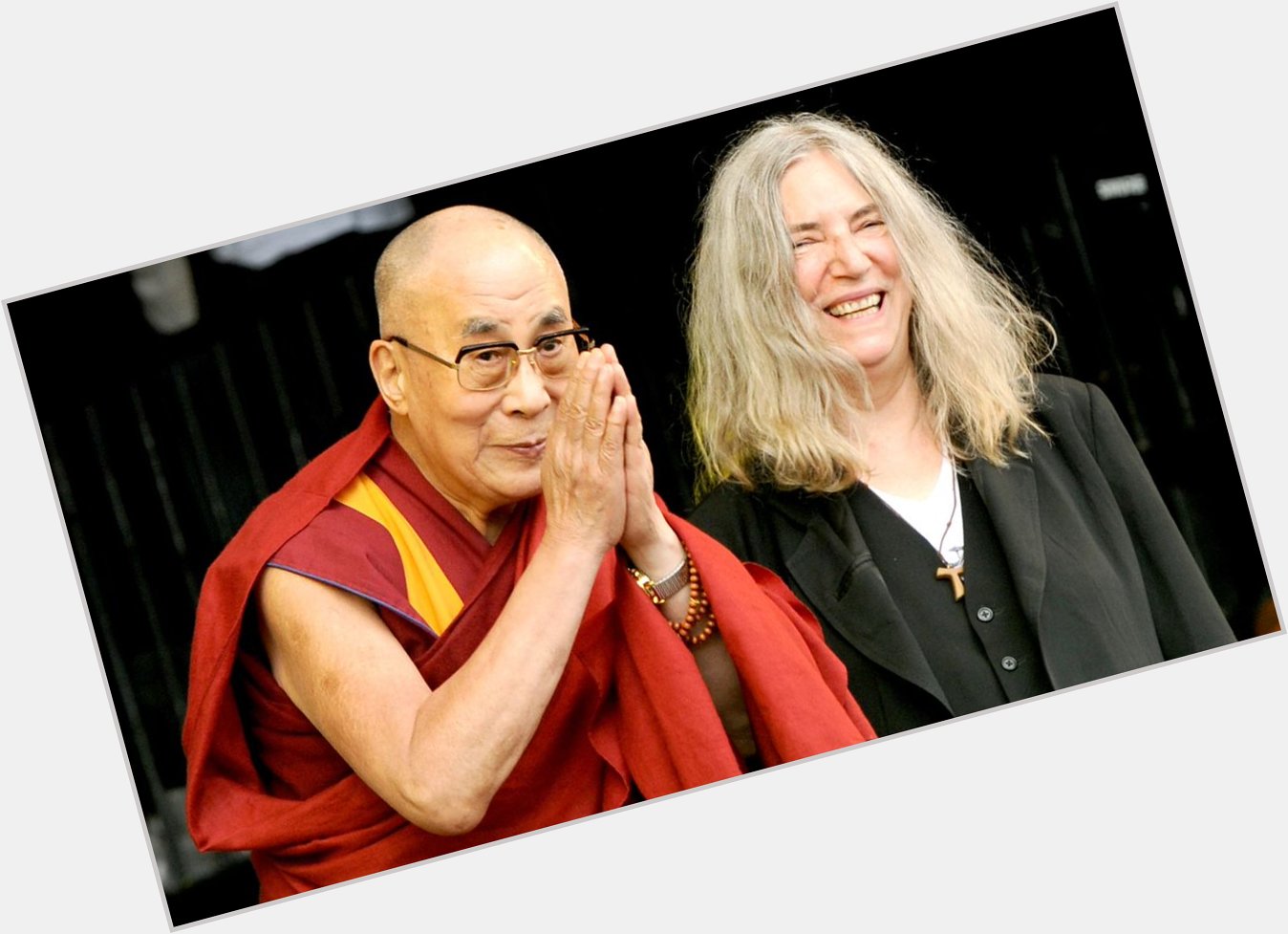 HAPPY 69TH BIRTHDAY PATTI SMITH! WE LOVE YOU!

Here she is hanging out with the Dalai Lama on his 80th Birthday... 