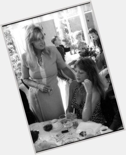 Linda with pattie boyd and a photograph of pattie taken by linda. 
happy birthday ! 