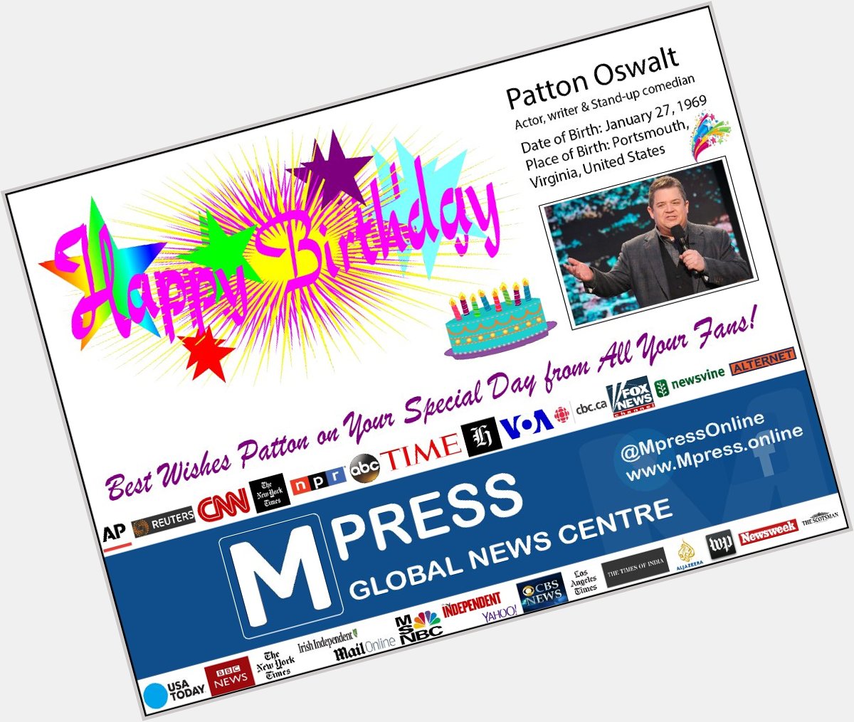 Happy Birthday Patton Oswalt Mpress Global News Centre 