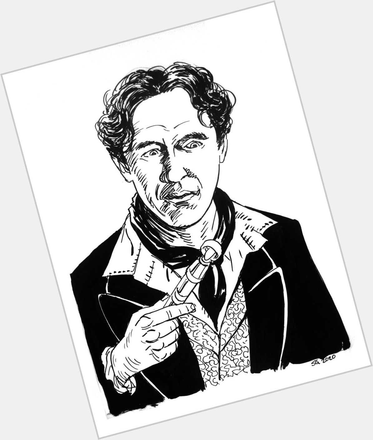 Happy Birthday to one of my favourite Doctors, Paul McGann. (ink sketch)   