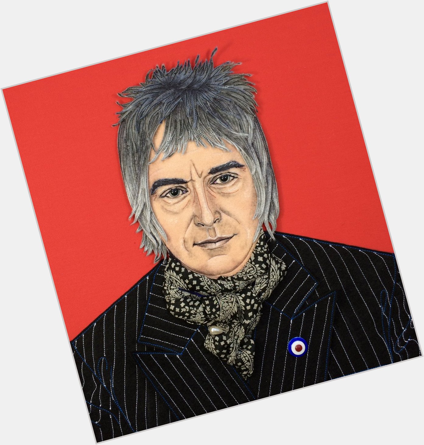 HAPPY BIRTHDAY MOD FATHER. 
A PORTRAIT I STITCHED OF PAUL WELLER A WHILE AGO. 