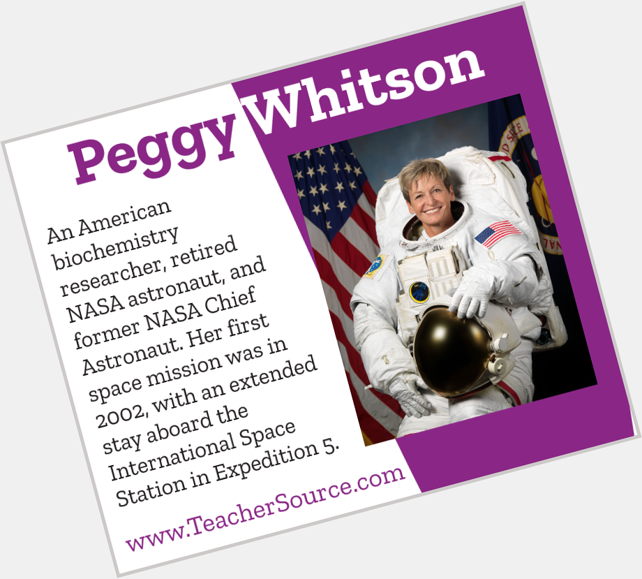 Happy Birthday to Peggy Whitson!      