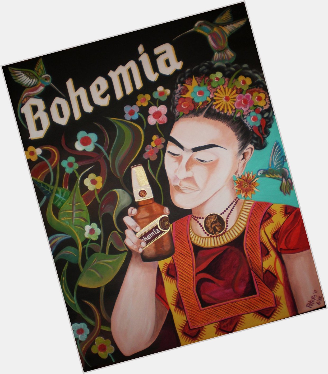 Happy Birthday Mexican painter Frida Kahlo (July 6, 1907 July 13, 1954) by Bohemia art contest winner Pete Rodriguez 
