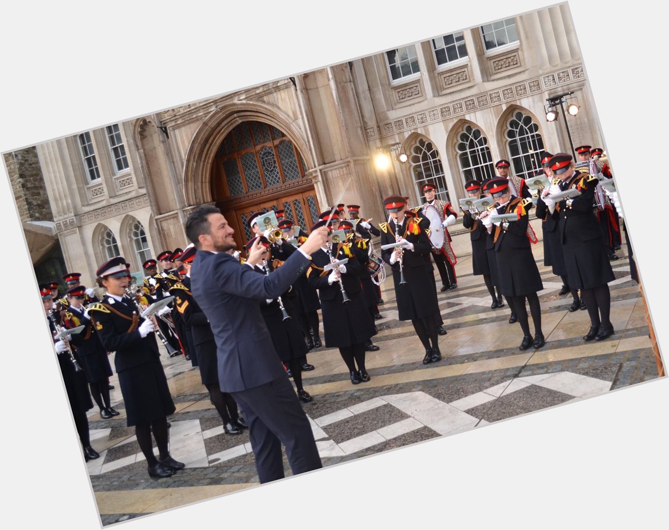 Peter Andre has fun conducting our school military band Happy Birthday Peter!  