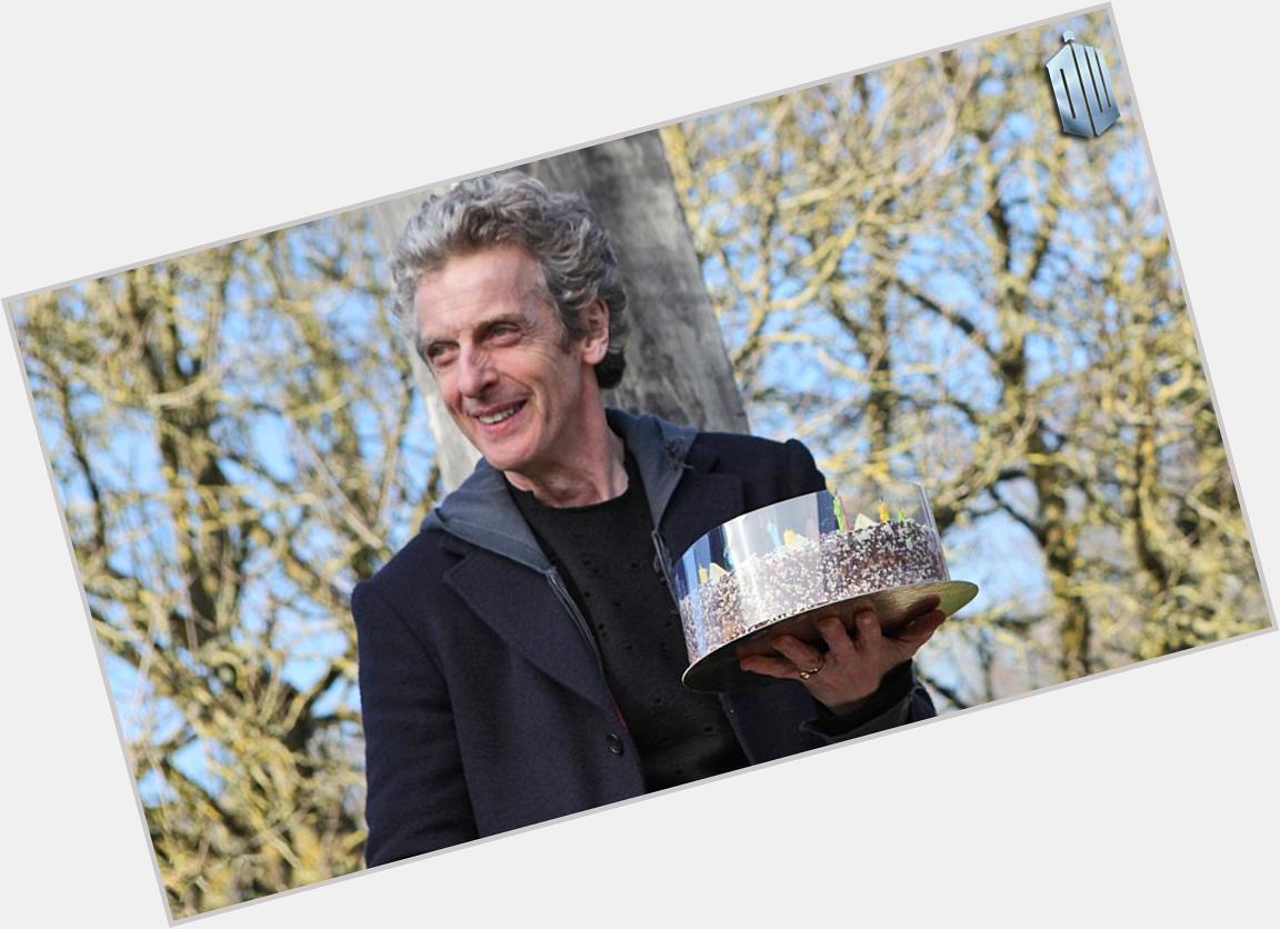 Thanks to everyone who wished Peter Capaldi a happy birthday yesterday! Here he is with his cake on set 