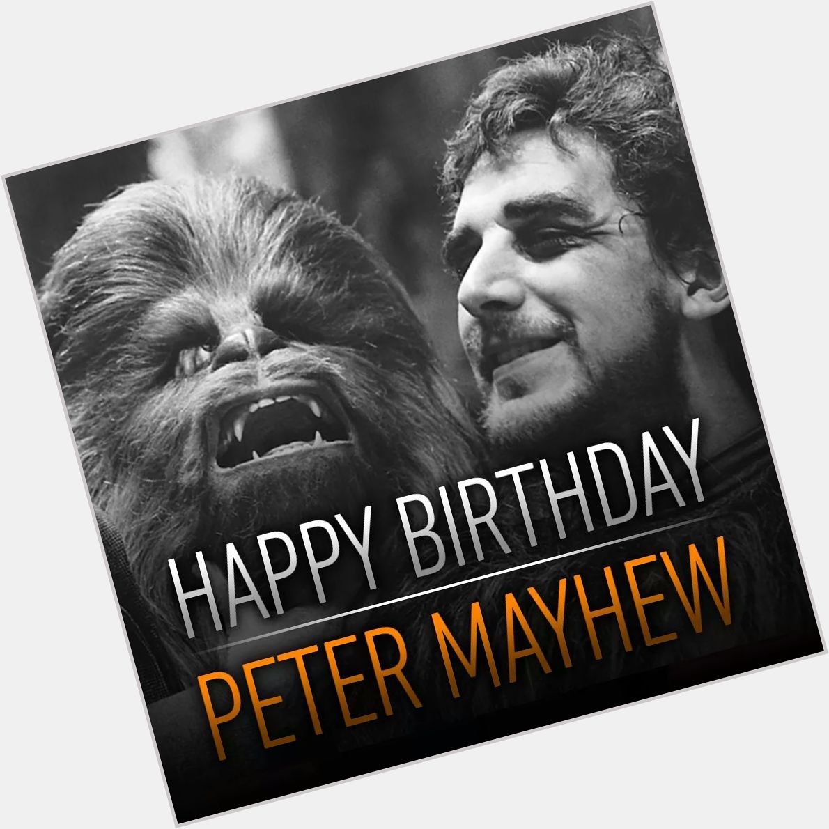  would like to wish Peter Mayhew a happy birthday 
